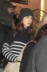 LILY COLLINS at LAX Airport in Los Angeles 01/23/2017