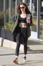 LILY COLLINS in Tights at a Gym in Beverly Hills 01/27/2017