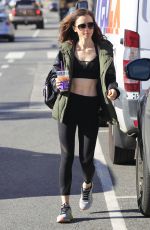 LILY COLLINS in Tights at a Gym in Beverly Hills 01/27/2017