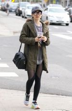 LILY COLLINS Leaves a Gym in Los Angeles 01/03/2017