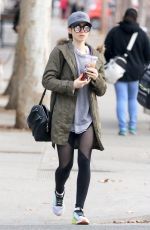 LILY COLLINS Leaves a Gym in Los Angeles 01/03/2017