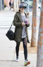 LILY COLLINS Leaves a Gym in Los Angeles 01/03/2017