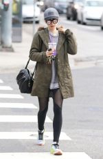 LILY COLLINS Leaves a Gym in Los Angeles 01/03/2017