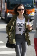 LILY COLLINS Leaves a Gym in Los Angeles 01/16/2017