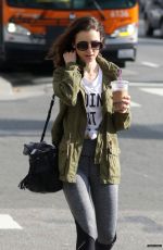LILY COLLINS Leaves a Gym in Los Angeles 01/16/2017