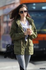 LILY COLLINS Leaves a Gym in Los Angeles 01/16/2017