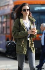LILY COLLINS Leaves a Gym in Los Angeles 01/16/2017