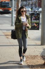 LILY COLLINS Leaves a Gym in Los Angeles 01/16/2017
