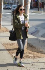 LILY COLLINS Leaves a Gym in Los Angeles 01/16/2017