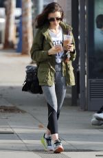 LILY COLLINS Leaves a Gym in Los Angeles 01/16/2017