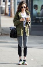 LILY COLLINS Leaves a Gym in Los Angeles 01/16/2017