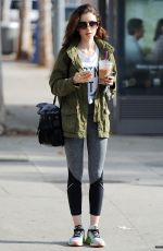 LILY COLLINS Leaves a Gym in Los Angeles 01/16/2017