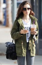 LILY COLLINS Leaves a Gym in Los Angeles 01/16/2017