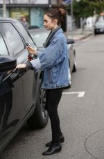 LILY COLLINS Leaves Dry Cleaners in Beverly Hills 01/05/2017