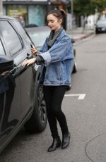 LILY COLLINS Leaves Dry Cleaners in Beverly Hills 01/05/2017