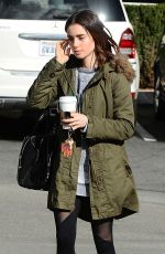 LILY COLLINS Out and About in Los Angeles 01/23/2017