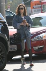 LILY COLLINS Out for Coffee in Los Angeles 01/26/2017