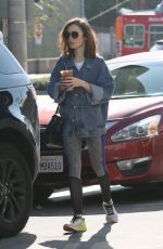 LILY COLLINS Out for Coffee in Los Angeles 01/26/2017