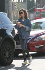 LILY COLLINS Out for Coffee in Los Angeles 01/26/2017