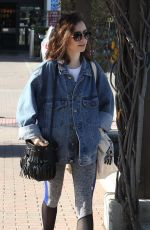 LILY COLLINS Out Shopping in West Hollywood 01/26/2017