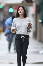LUCY HALE Leaves a Starbucks in Los Angeles 01/12/2017