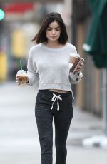 LUCY HALE Leaves a Starbucks in Los Angeles 01/12/2017