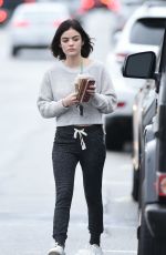 LUCY HALE Leaves a Starbucks in Los Angeles 01/12/2017