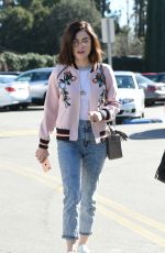 LUCY HALE Shopping at Urban Outfitters in Los Angeles 01/28/2017