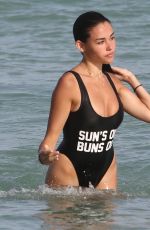 MADISON BEER in Swimsuit at a Beach in Miami 01/03/2017