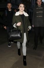 MAISIE WILLIAMS Arrives at BBC Radio 1 in London 01/17/2017