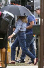 MARGOT ROBBIE on the Set of 