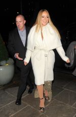 MARIAH CAREY Leaves Her Hotel in London 01/14/2017