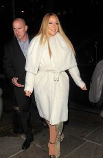 MARIAH CAREY Leaves Her Hotel in London 01/14/2017