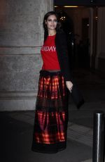 MARICA PELLEGRINELLI Leaves Alberta Ferretti Fashion Show at Milan Fashion Week 01/13/2017
