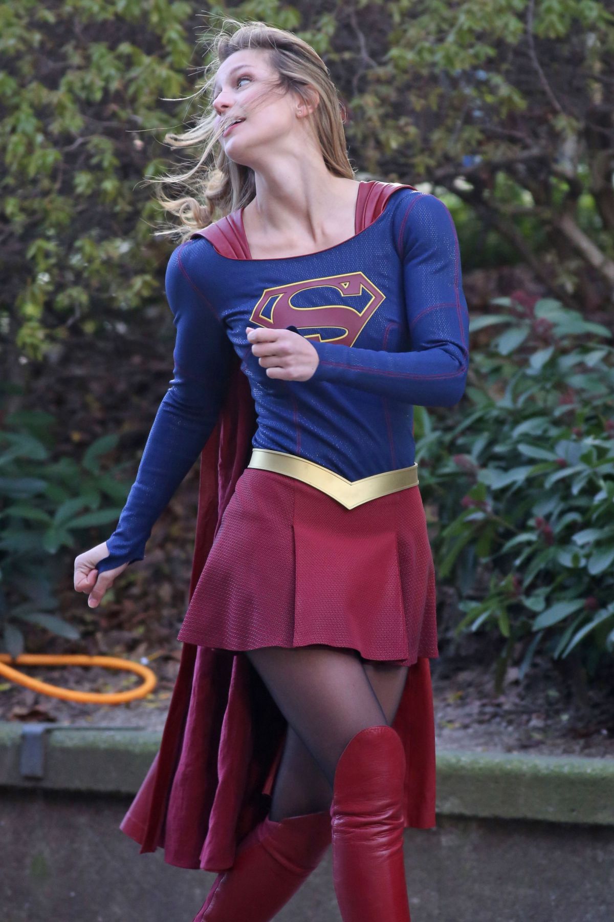 MELISSA BENOIST on the Set of 'Supergirl' in Vancouver 01/05/2017...