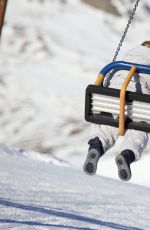 MICHELLE HUNZIKER on Holiday in Pontresina 01/01/2017