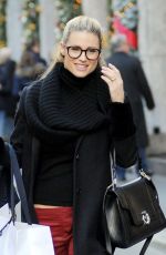 MICHELLE HUNZIKER Out Shopping in Milan 12/28/2016