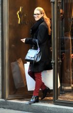 MICHELLE HUNZIKER Out Shopping in Milan 12/28/2016