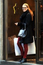 MICHELLE HUNZIKER Out Shopping in Milan 12/28/2016
