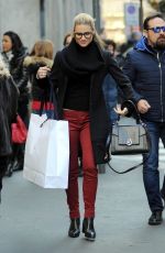 MICHELLE HUNZIKER Out Shopping in Milan 12/28/2016