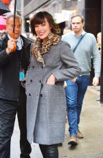 MILLA JOVOVICH Arrives at AOL Studios in New York 01/26/2017