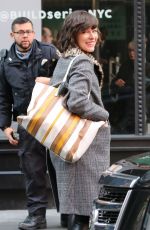 MILLA JOVOVICH Arrives at AOL Studios in New York 01/26/2017