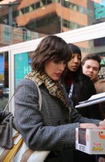 MILLA JOVOVICH Arrives at AOL Studios in New York 01/26/2017