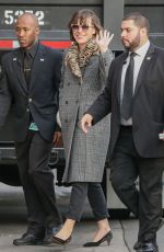 MILLA JOVOVICH Arrives at Jimmy Kimmel Live in Los Angeles 01/24/2017
