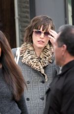 MILLA JOVOVICH Arrives at Jimmy Kimmel Live in Los Angeles 01/24/2017