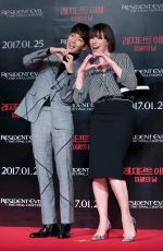 MILLA JOVOVICH at Resident Evil: The Final Chapter Press Conference in Seoul 01/13/2017