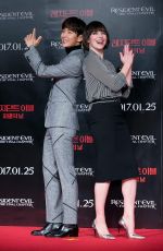 MILLA JOVOVICH at Resident Evil: The Final Chapter Press Conference in Seoul 01/13/2017