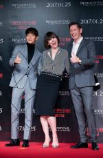 MILLA JOVOVICH at Resident Evil: The Final Chapter Press Conference in Seoul 01/13/2017