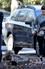 MINKA KELLY Walks Her Dog Out in Los Angeles 01/01/2017