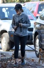MINKA KELLY Walks Her Dog Out in Los Angeles 01/01/2017